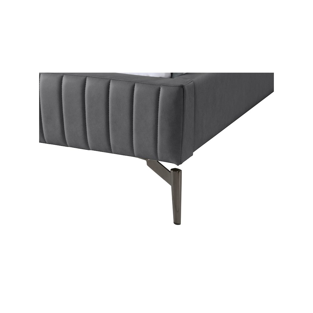 Gallo Dark Grey Vegan Leather Twin Bed. Picture 6
