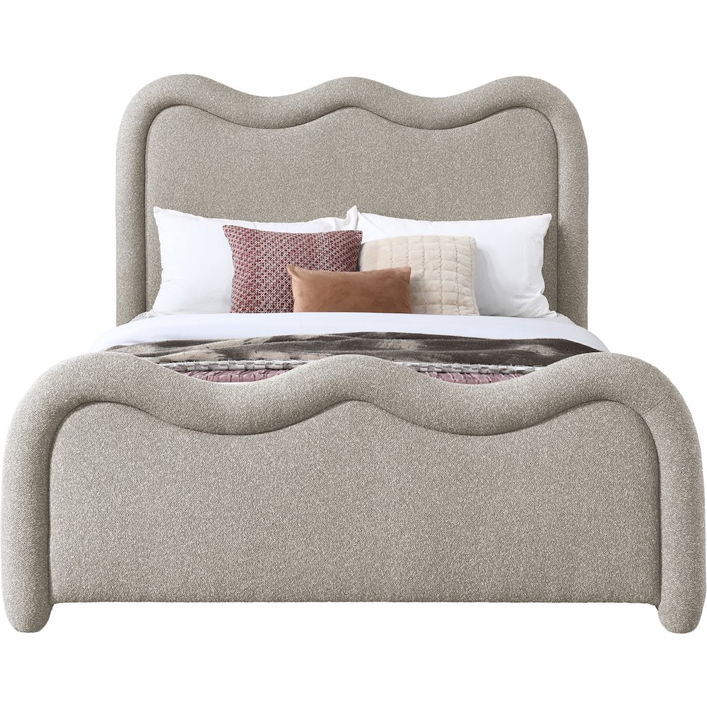 Gavin Beige Chenille Fabric Full Bed. Picture 2