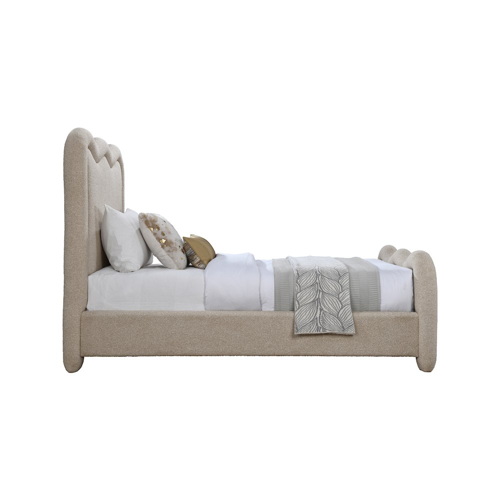Gavin Beige Chenille Fabric Twin Bed. Picture 3