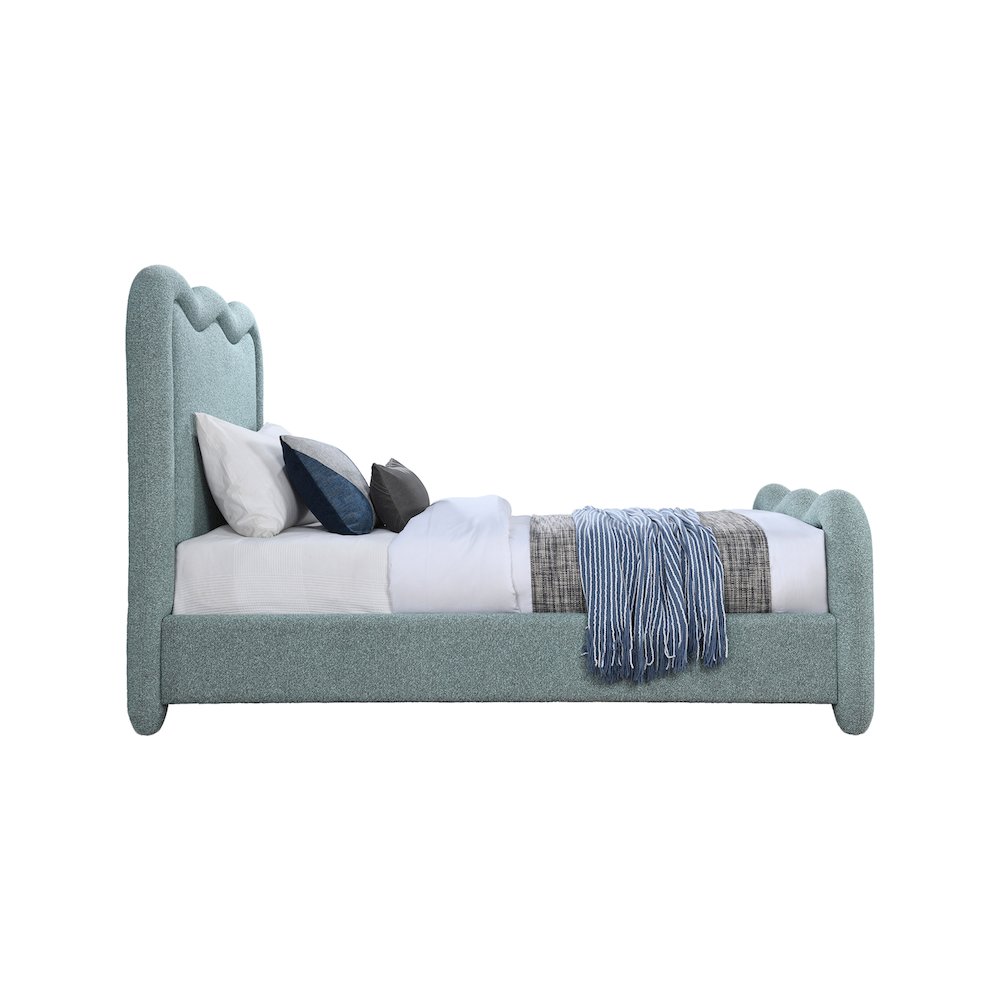 Gavin Blue Chenille Fabric Twin Bed. Picture 3