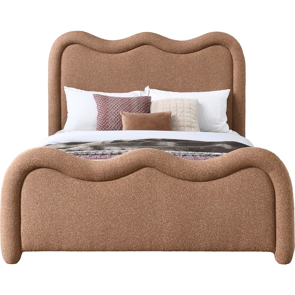 Gavin Cognac Chenille Fabric King Bed. Picture 2