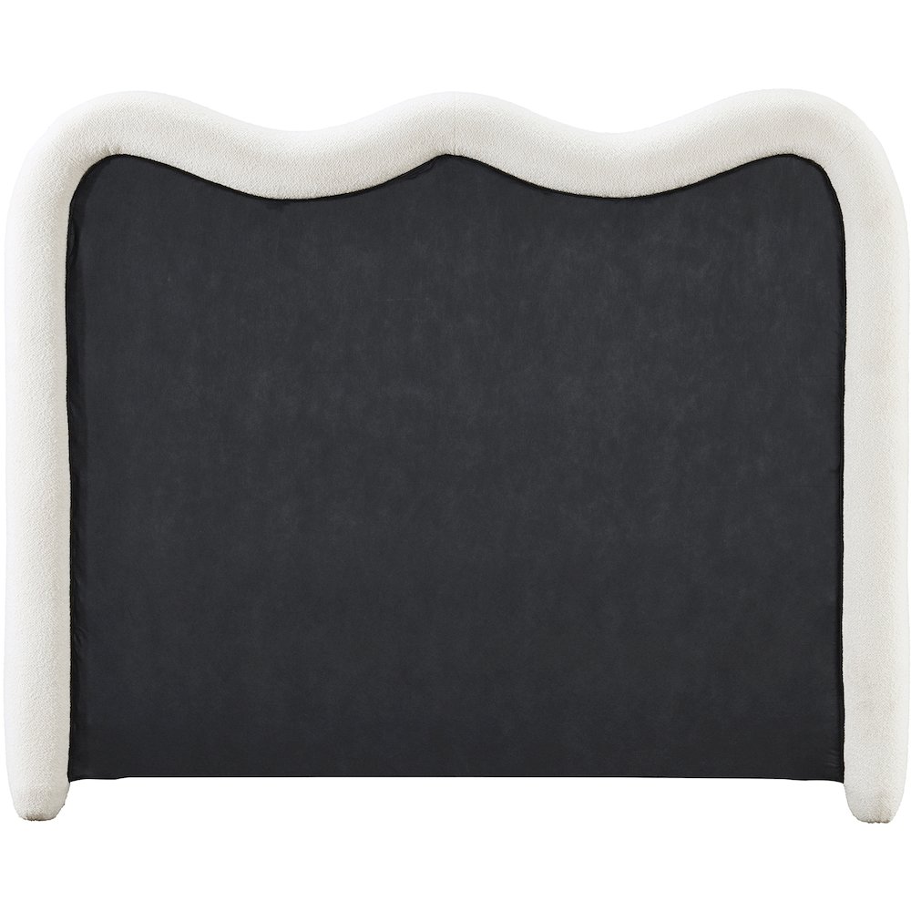 Gavin Cream Chenille Fabric Queen Bed. Picture 4