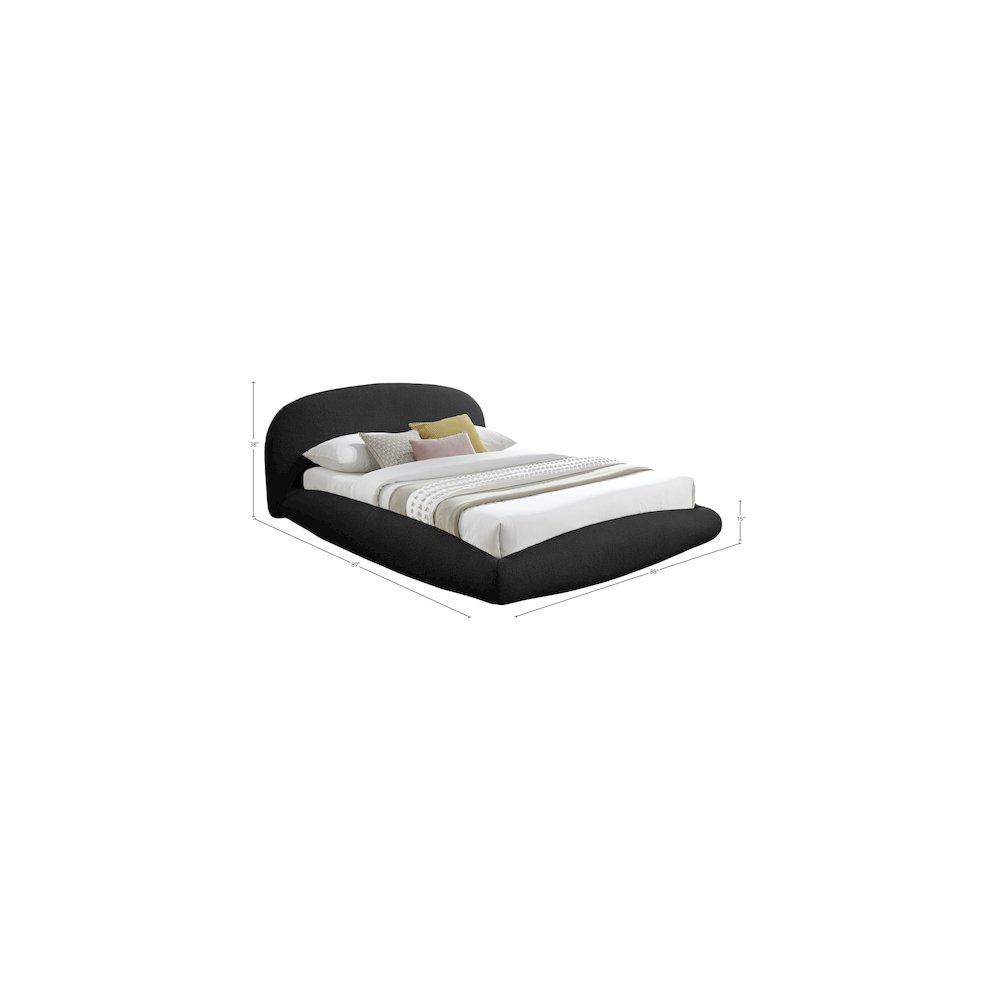 Genesis Black Teddy Fabric King Bed. Picture 5