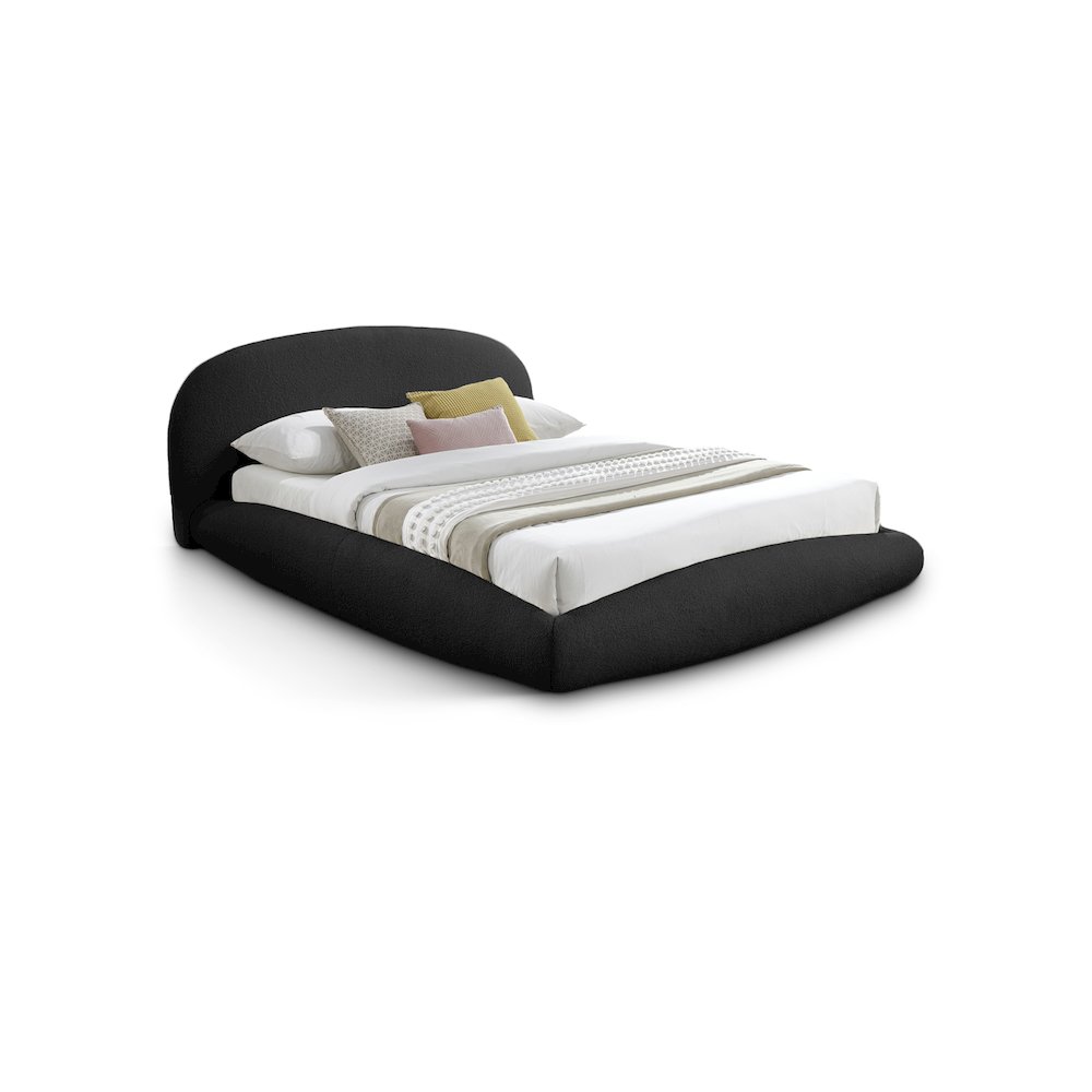Genesis Black Teddy Fabric Queen Bed. Picture 1