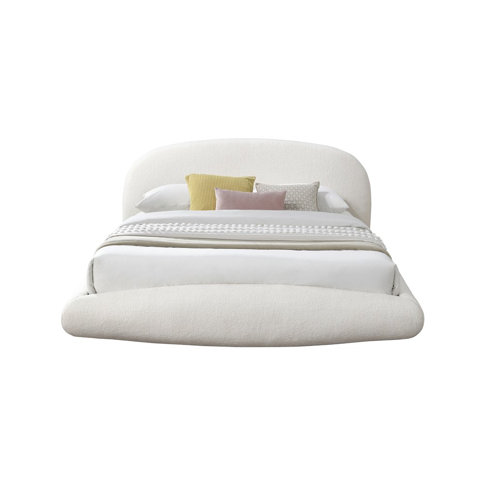 Genesis Cream Teddy Fabric Queen Bed. Picture 2