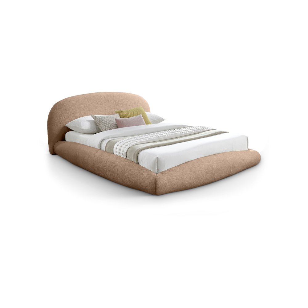 Genesis Beige Teddy Fabric King Bed. Picture 1