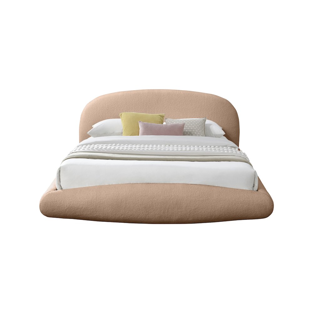 Genesis Beige Teddy Fabric King Bed. Picture 2
