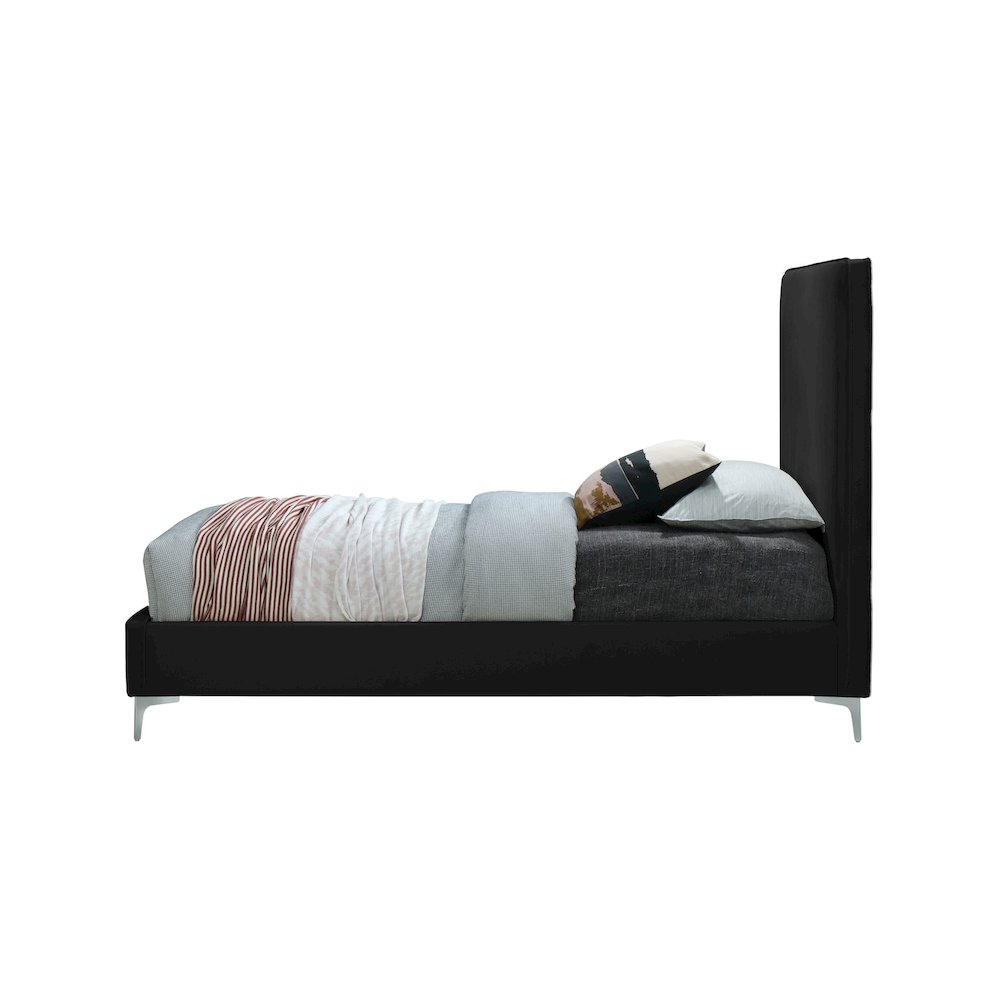 Geri Black Velvet Queen Bed. Picture 9