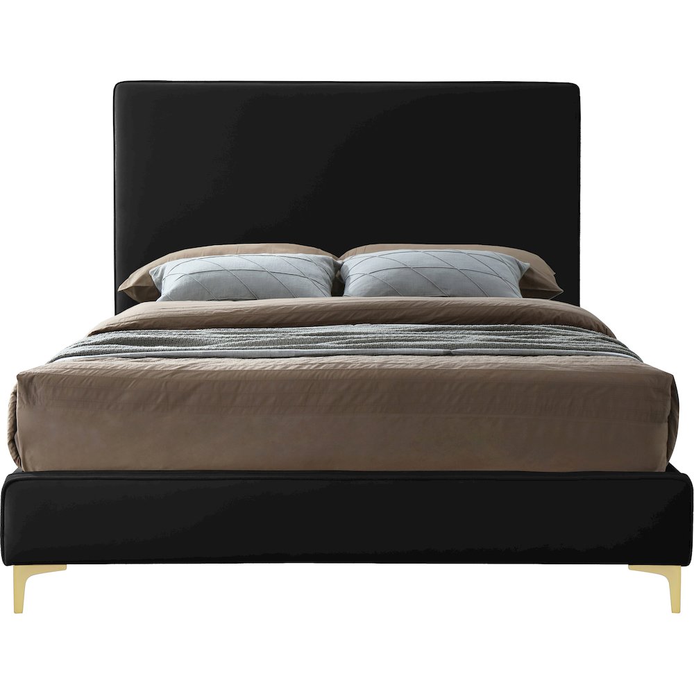 Geri Black Velvet Queen Bed. Picture 4