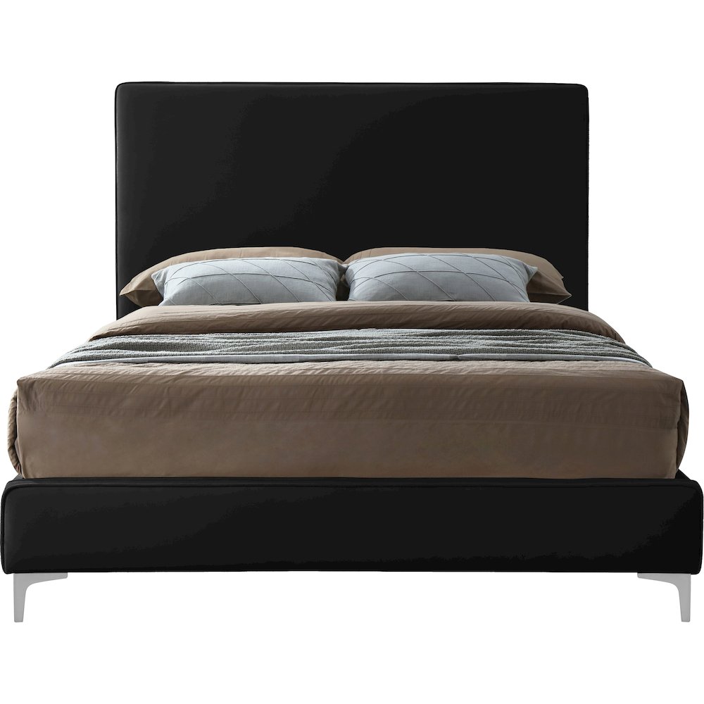 Geri Black Velvet Queen Bed. Picture 5