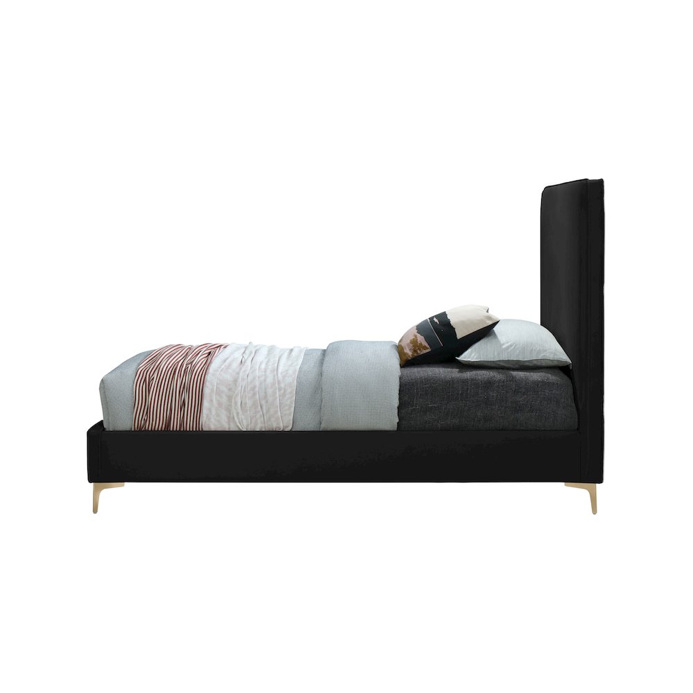 Geri Black Velvet Queen Bed. Picture 8