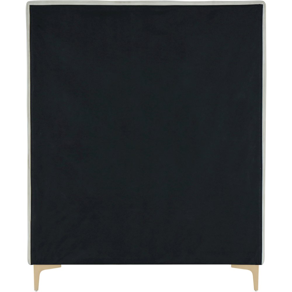 Geri Cream Velvet Twin Bed. Picture 10