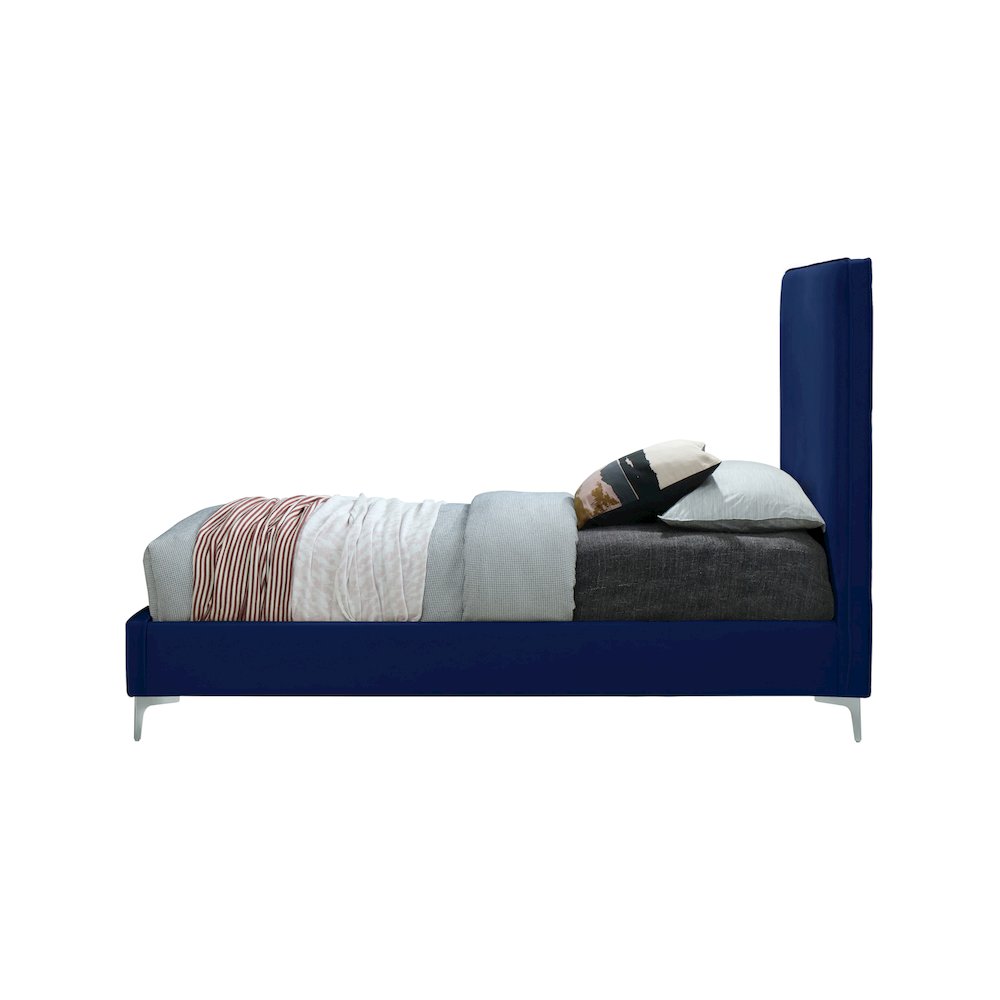 Geri Navy Velvet King Bed. Picture 9
