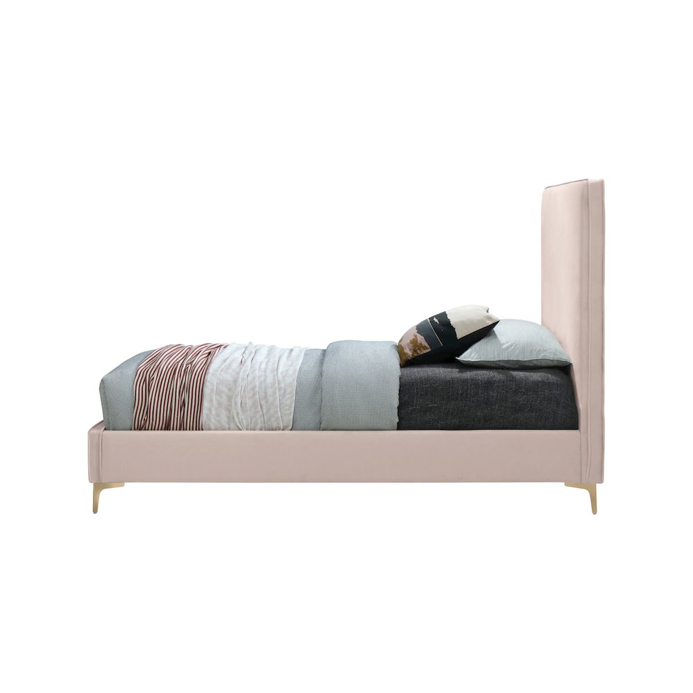 Geri Pink Velvet Full Bed. Picture 8