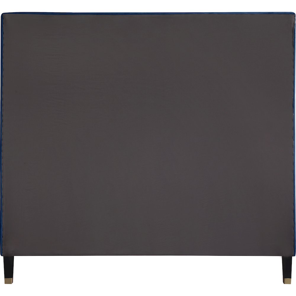 Harlie Navy Velvet King Bed. Picture 4