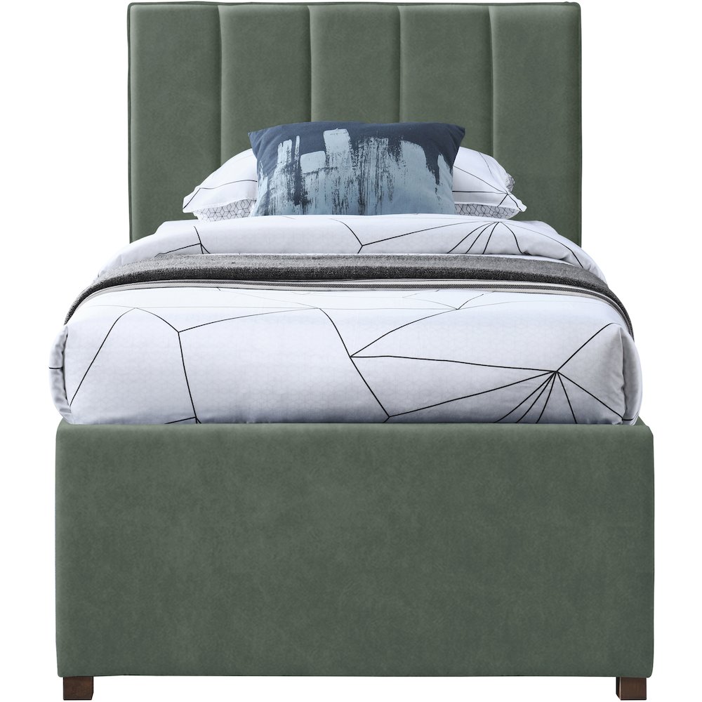 Hudson Green Vegan Leather Twin Trundle Bed. Picture 2