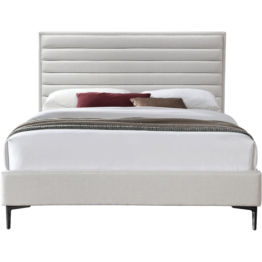 Hunter Cream Linen Textured King Bed. Picture 2