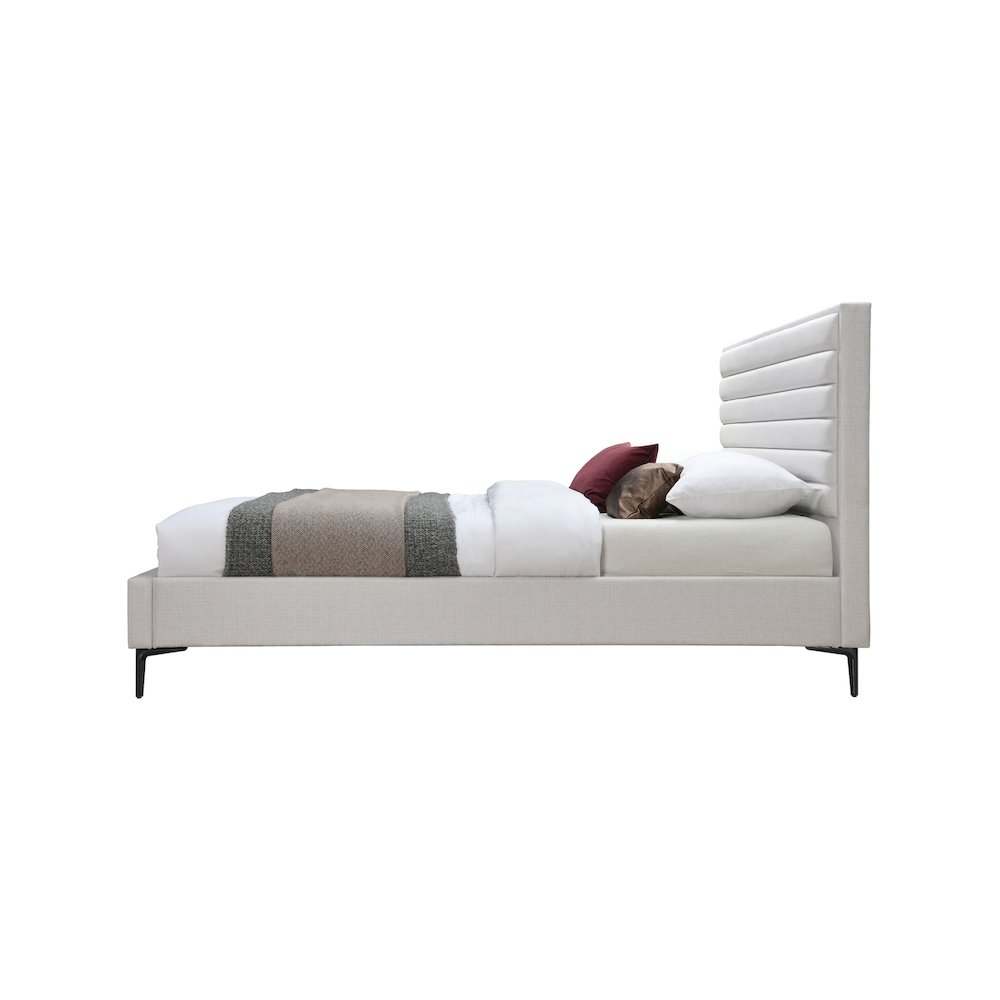 Hunter Cream Linen Textured King Bed. Picture 4