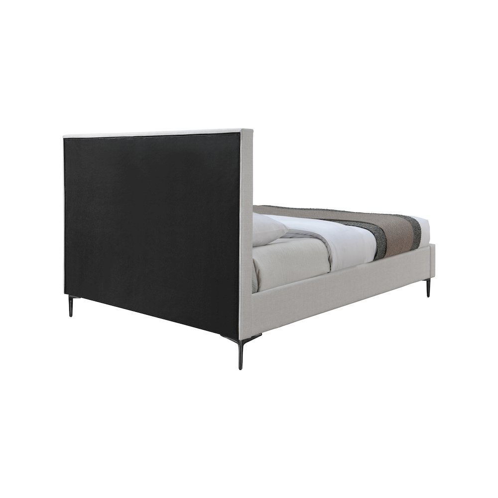 Hunter Cream Linen Textured King Bed. Picture 6