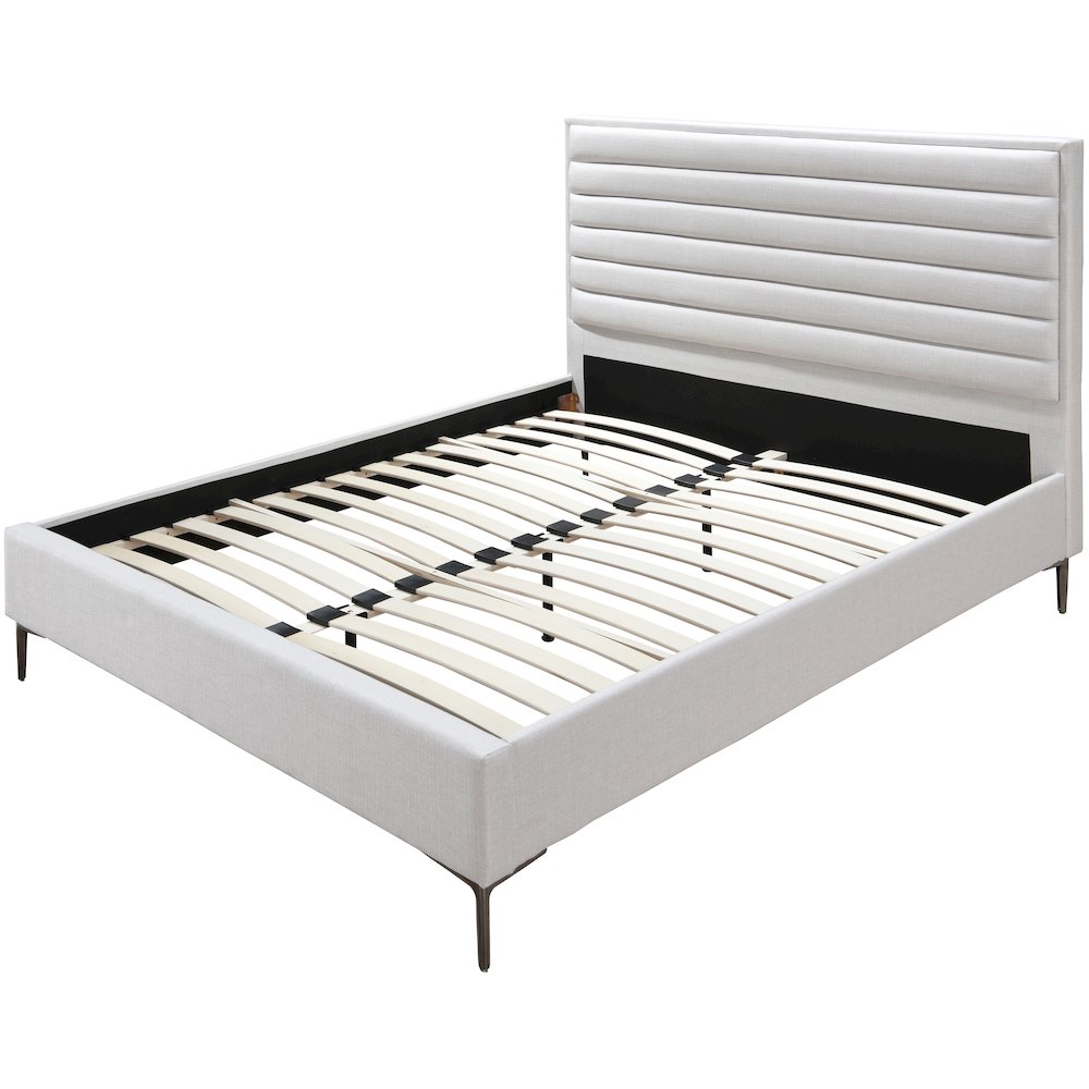 Hunter Cream Linen Textured Queen Bed. Picture 7
