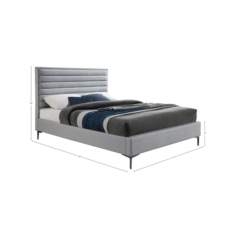 Hunter Grey Linen Textured Full Bed. Picture 9