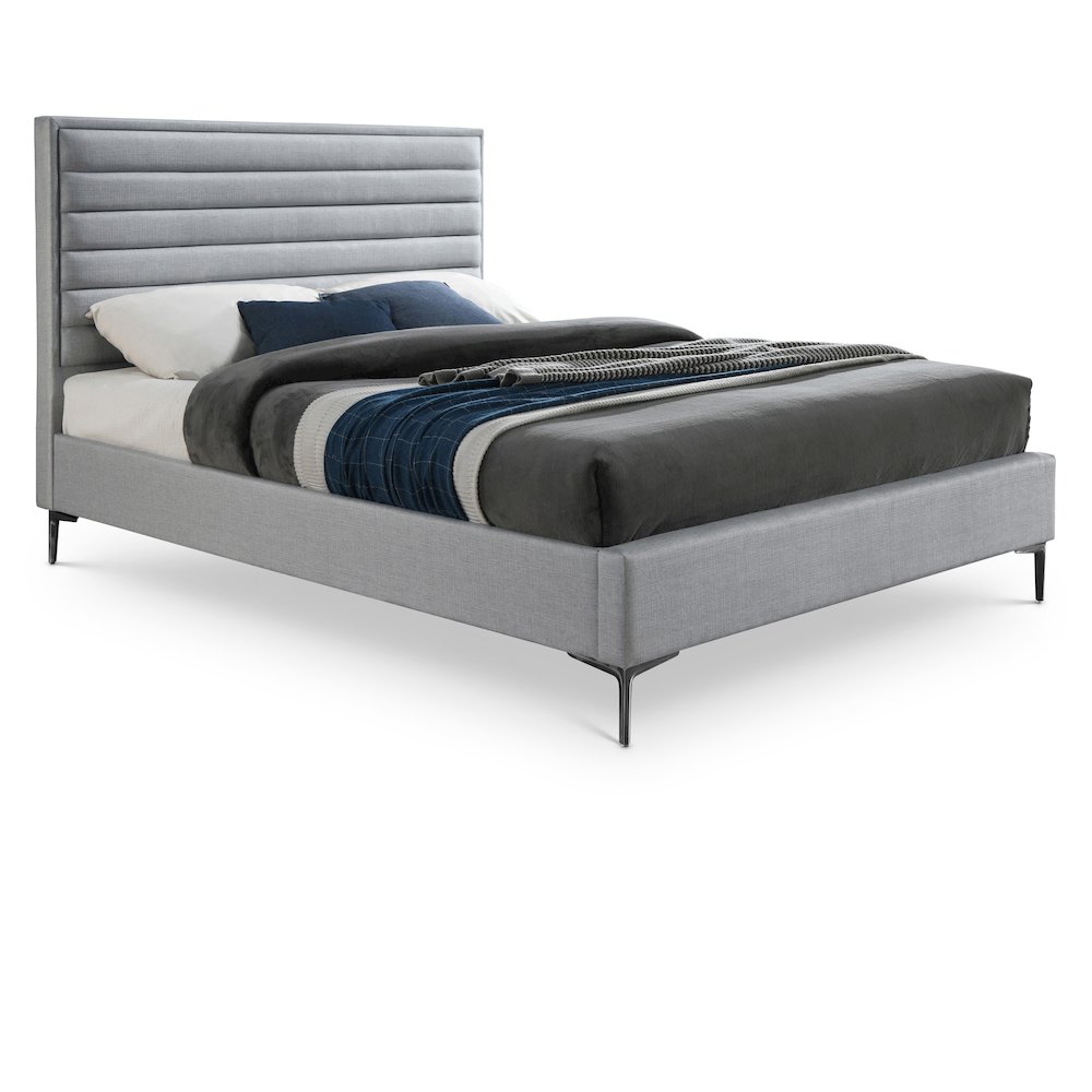 Hunter Grey Linen Textured Full Bed. Picture 1