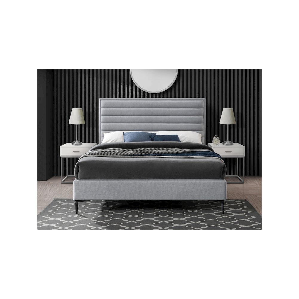 Hunter Grey Linen Textured Full Bed. Picture 3