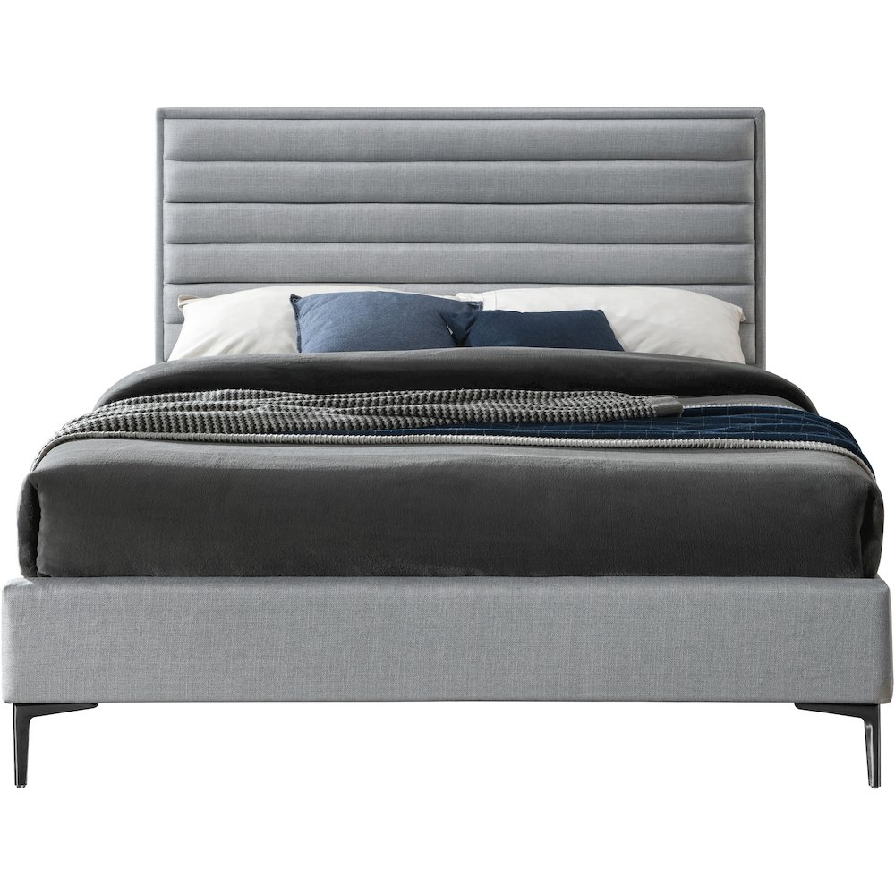 Hunter Grey Linen Textured Queen Bed. Picture 2