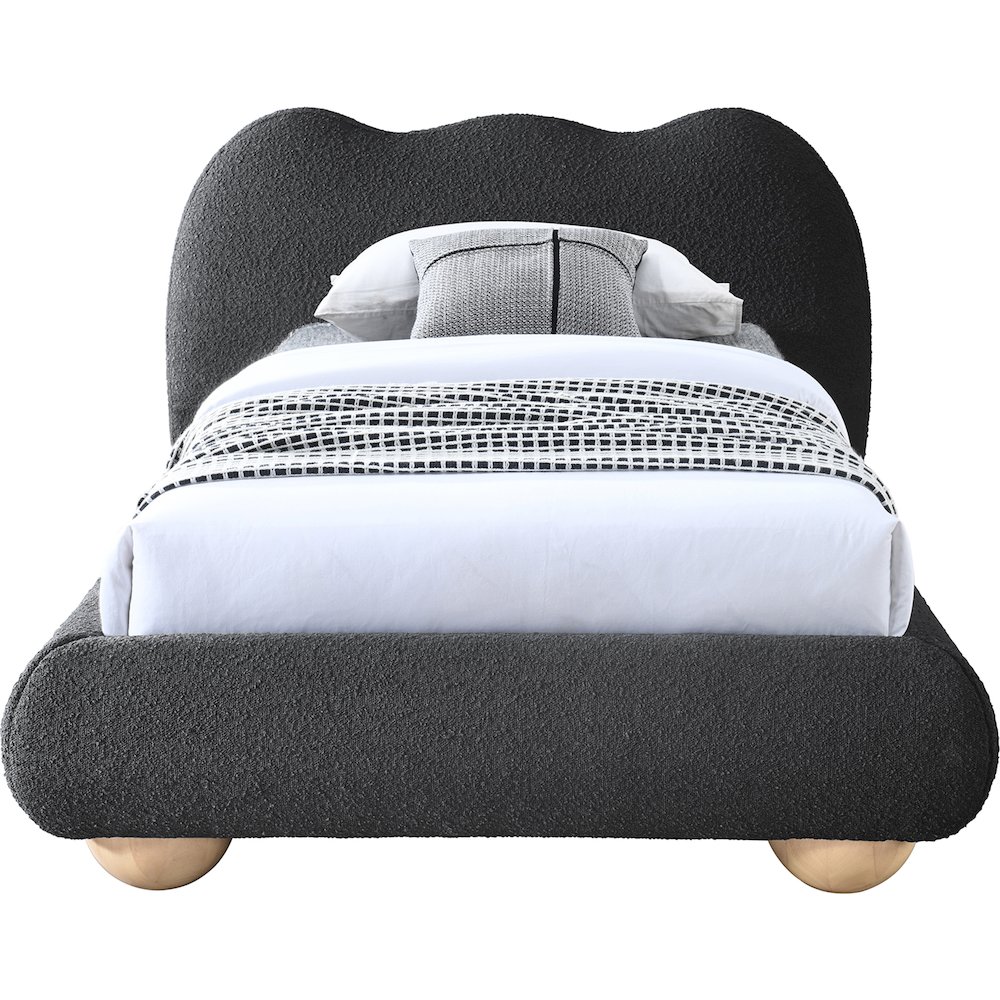 Hyde Black Boucle Fabric Twin Bed. Picture 4