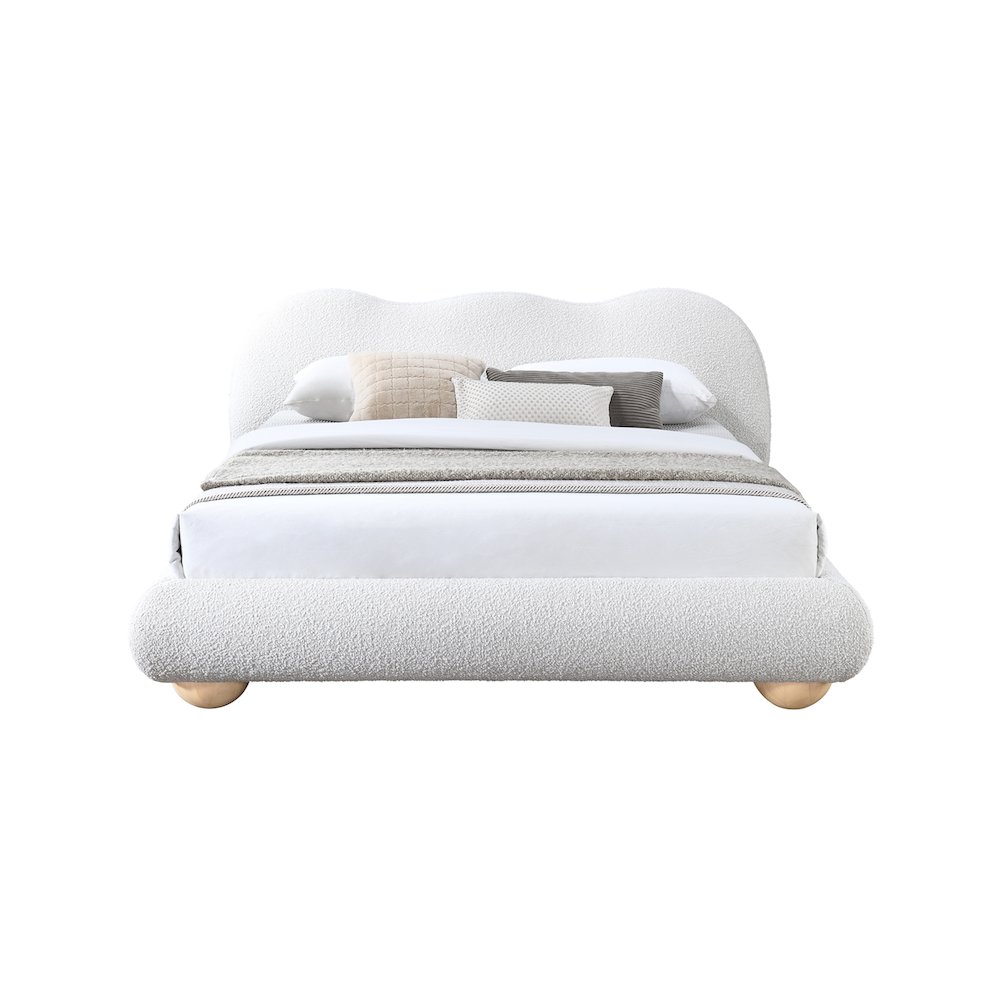 Hyde Cream Boucle Fabric King Bed. Picture 4