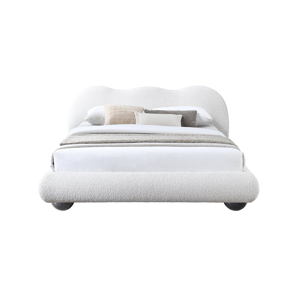 Hyde Cream Boucle Fabric King Bed. Picture 5