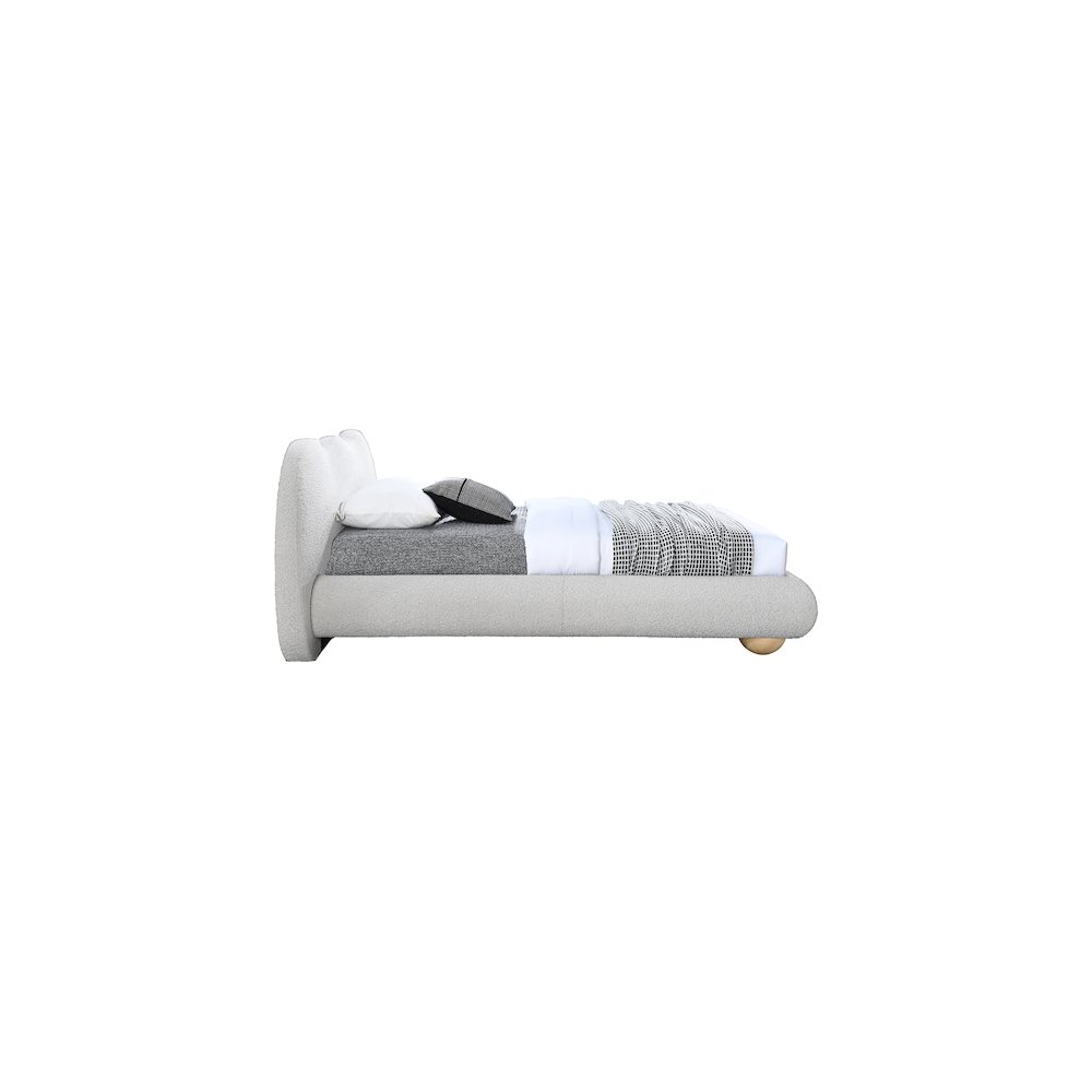 Hyde Cream Boucle Fabric Twin Bed. Picture 6