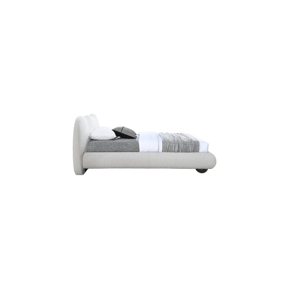 Hyde Cream Boucle Fabric Twin Bed. Picture 7