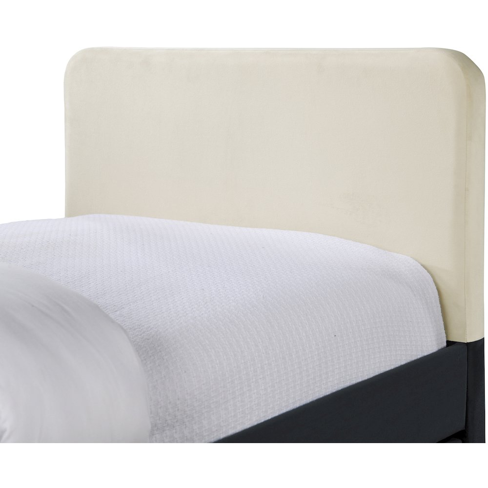 Ivy Black & Cream Velvet Twin Trundle/Storage Bed. Picture 5