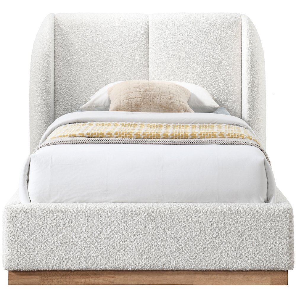 Jardin Cream Boucle Fabric Twin Bed. Picture 2