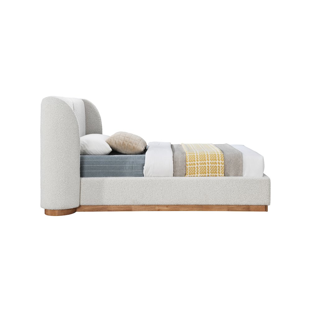 Jardin Cream Boucle Fabric Twin Bed. Picture 4