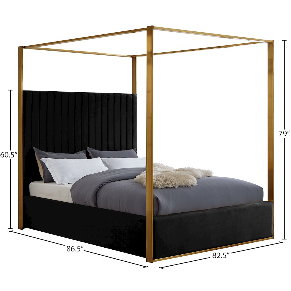 Jones Black Velvet King Bed. Picture 6