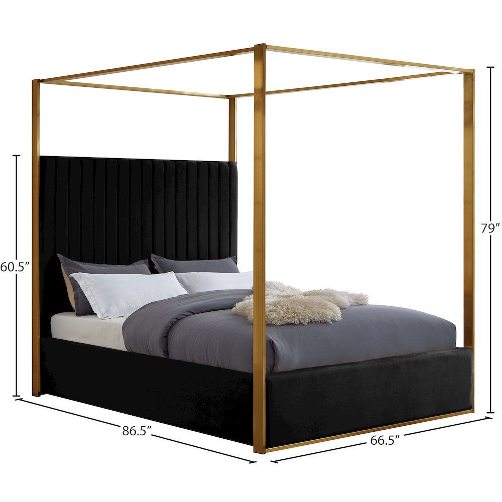 Jones Black Velvet Queen Bed. Picture 6
