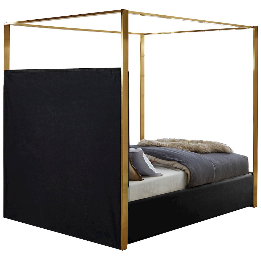 Jones Black Velvet Queen Bed. Picture 5