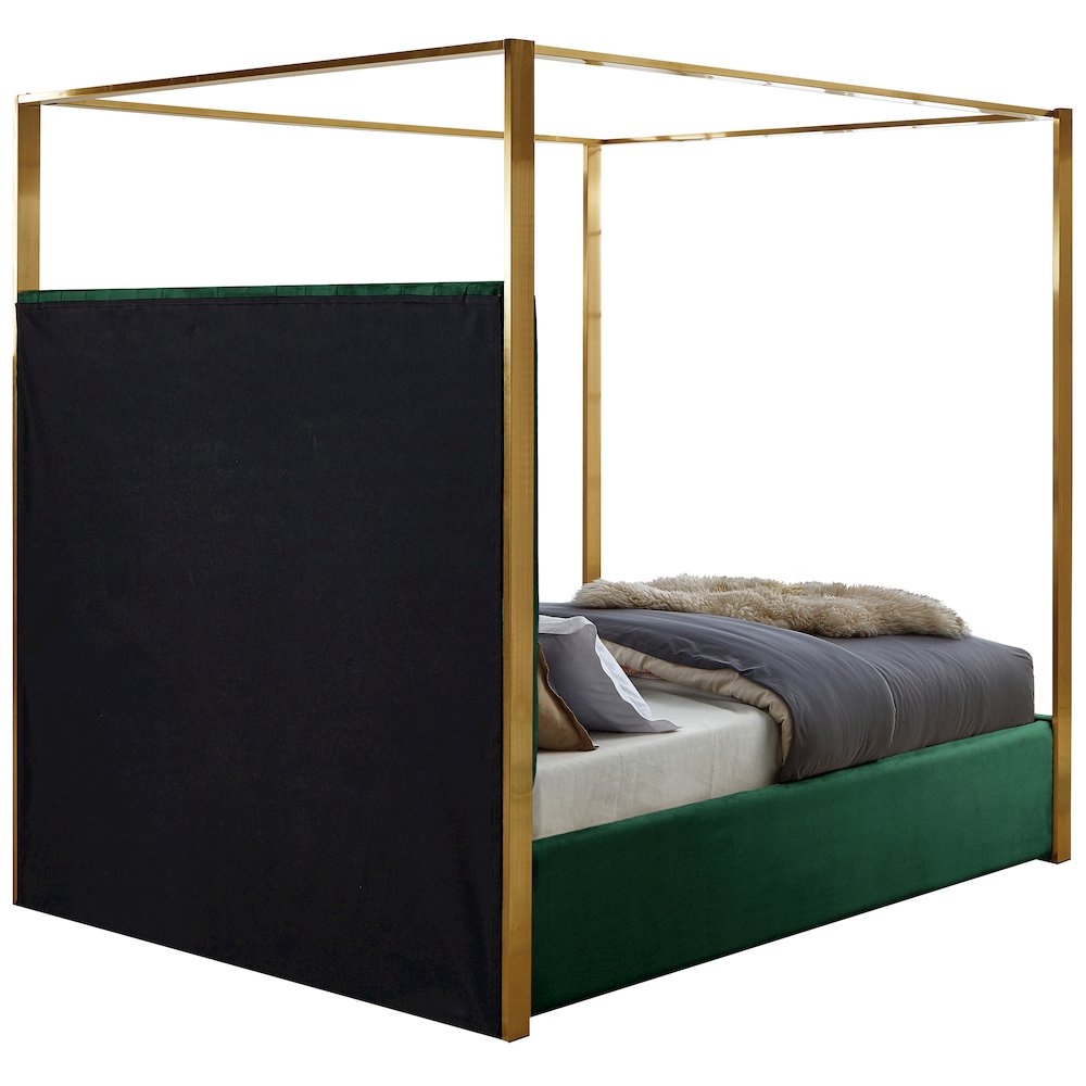 Jones Green Velvet King Bed. Picture 5