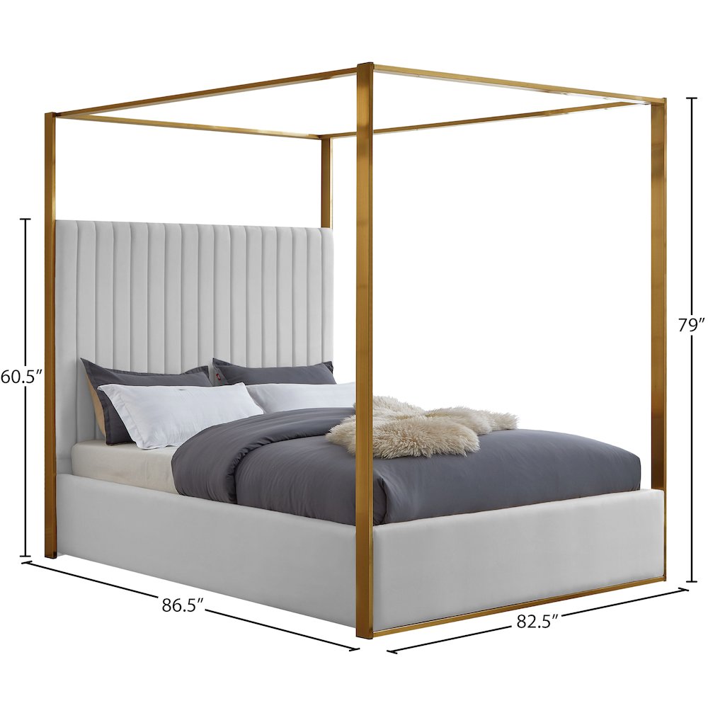 Jones White Vegan Leather King Bed. Picture 6