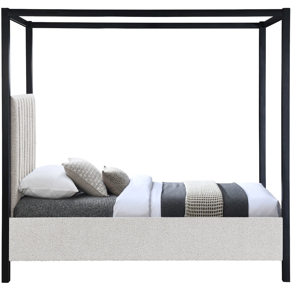Kelly Cream Boucle Fabric Twin Bed. Picture 3