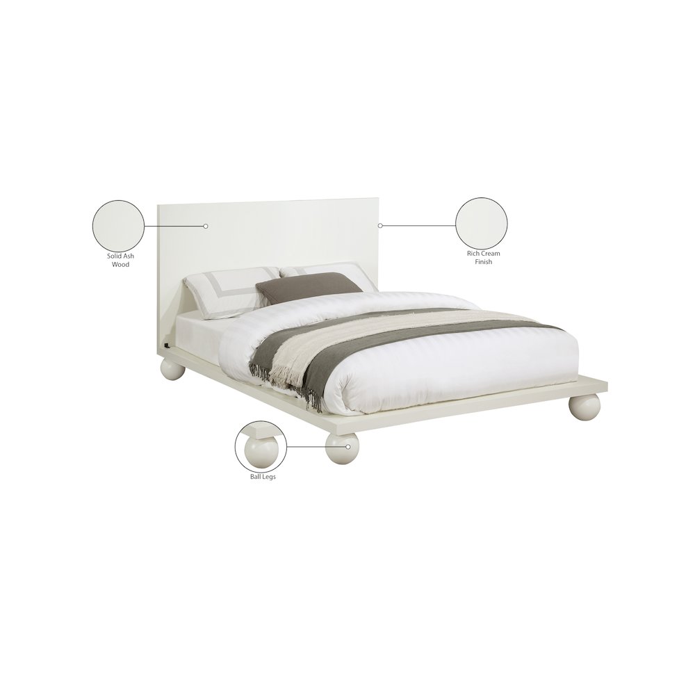 Kent Cream Queen Bed. Picture 8