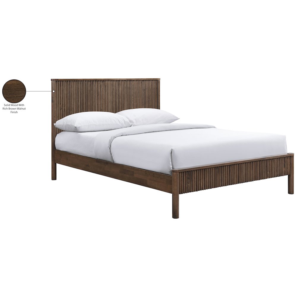Kivo Walnut Solid Wood King Bed. Picture 6