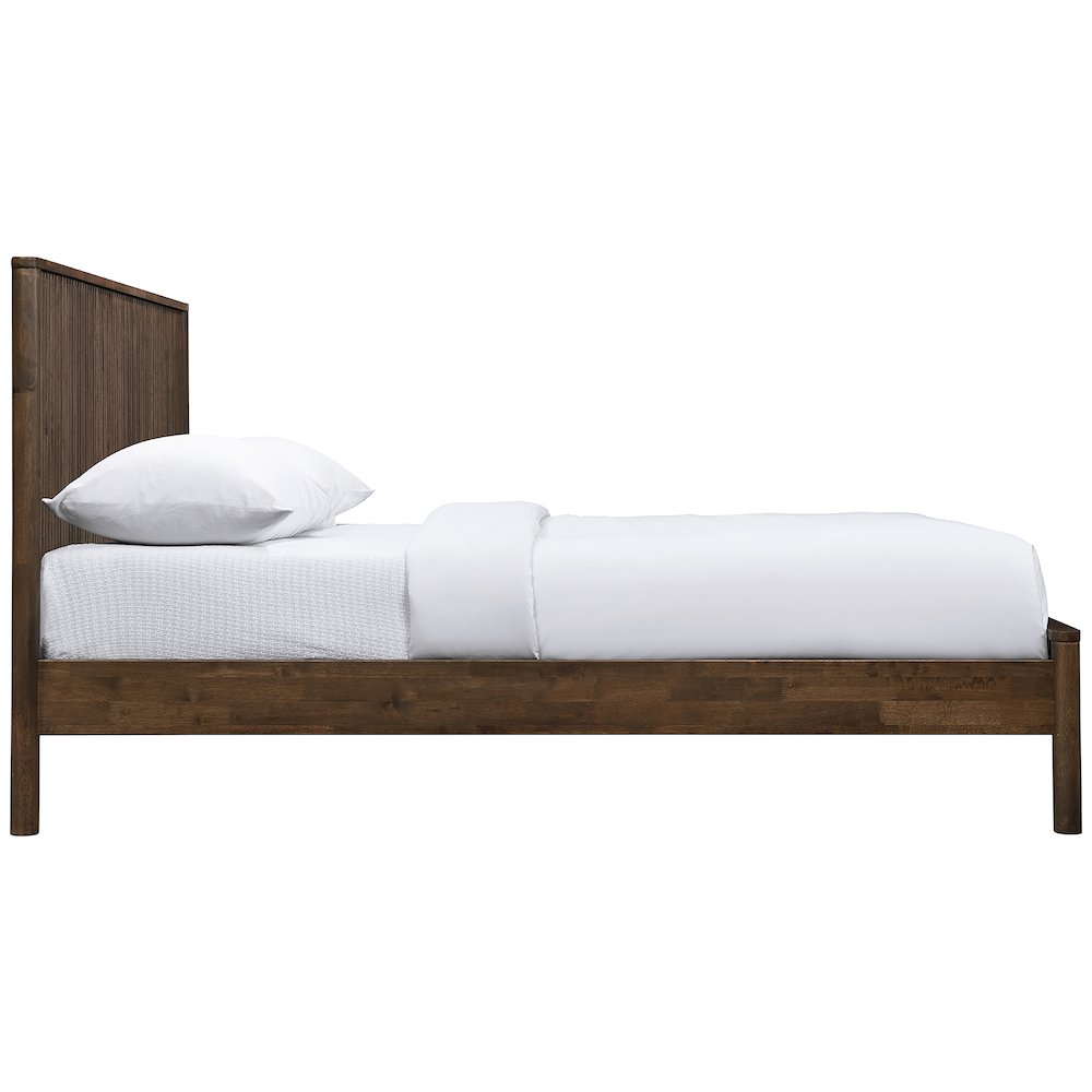Kivo Walnut Solid Wood King Bed. Picture 8
