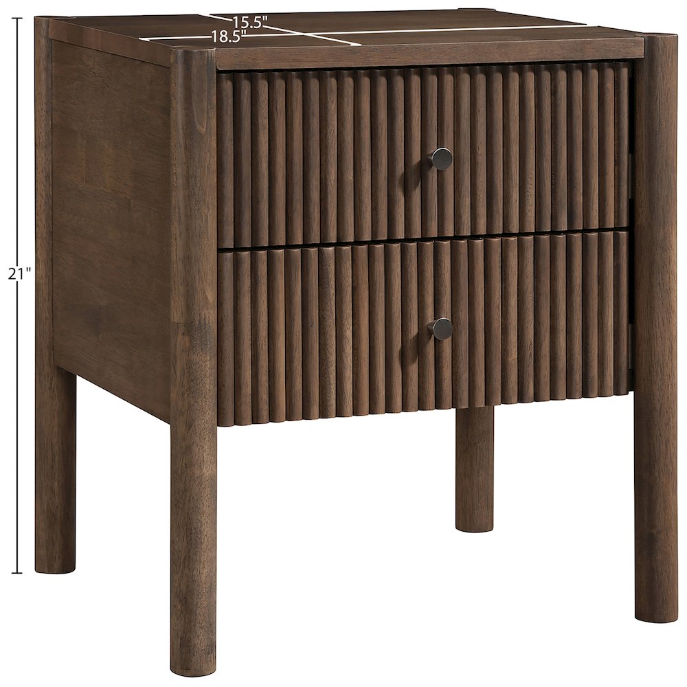 Kivo Walnut Solid Wood Nightstand. Picture 11