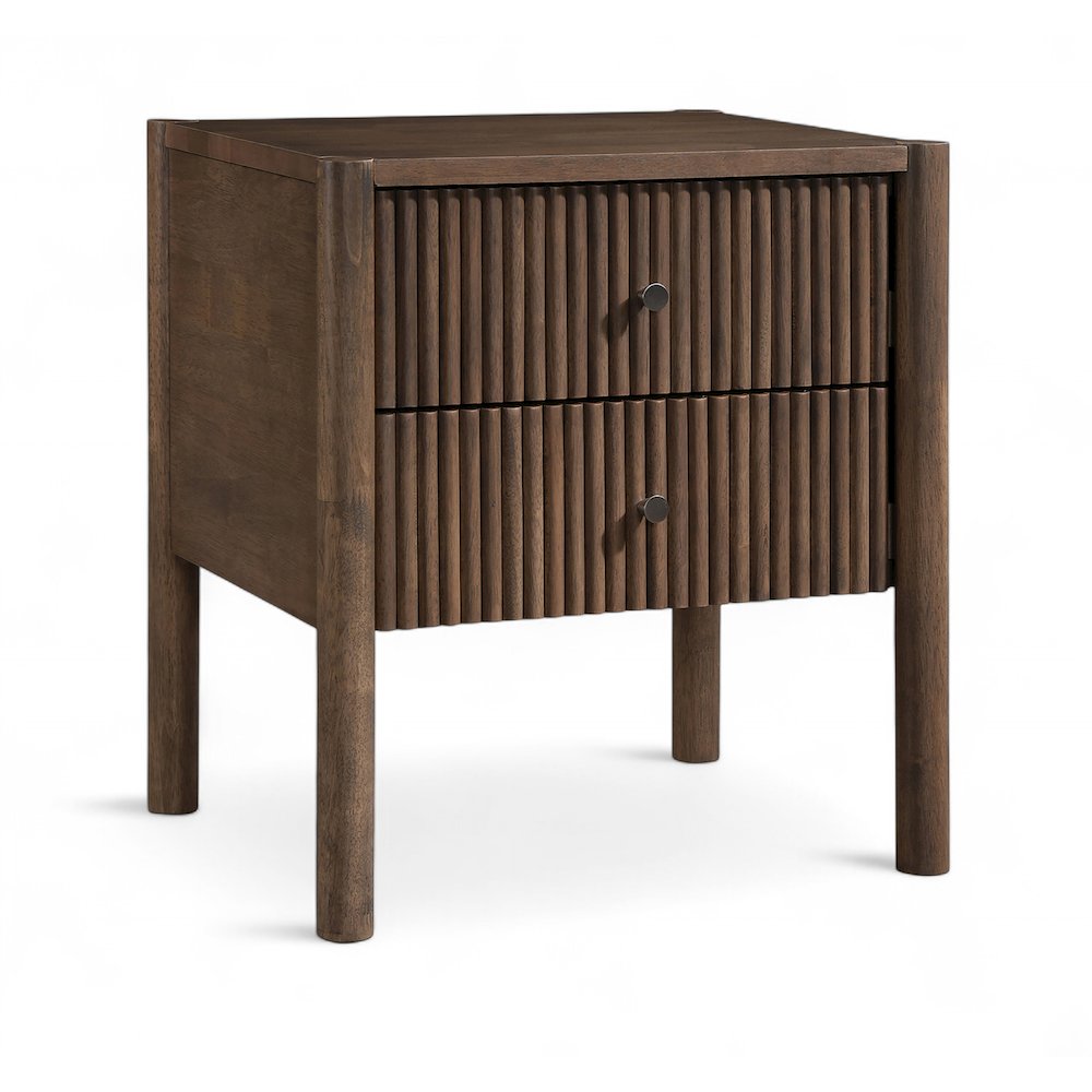 Kivo Walnut Solid Wood Nightstand. Picture 1