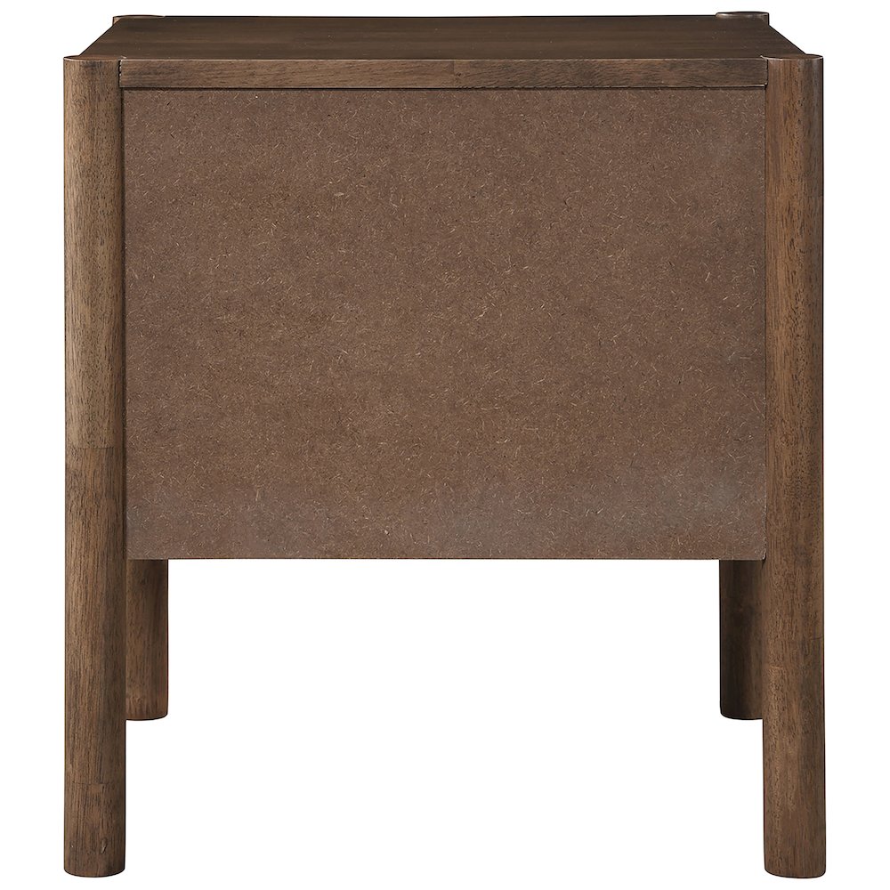 Kivo Walnut Solid Wood Nightstand. Picture 3