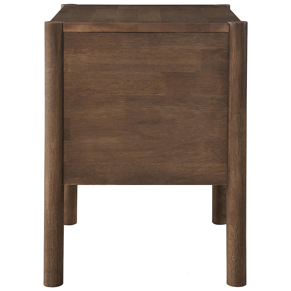Kivo Walnut Solid Wood Nightstand. Picture 4
