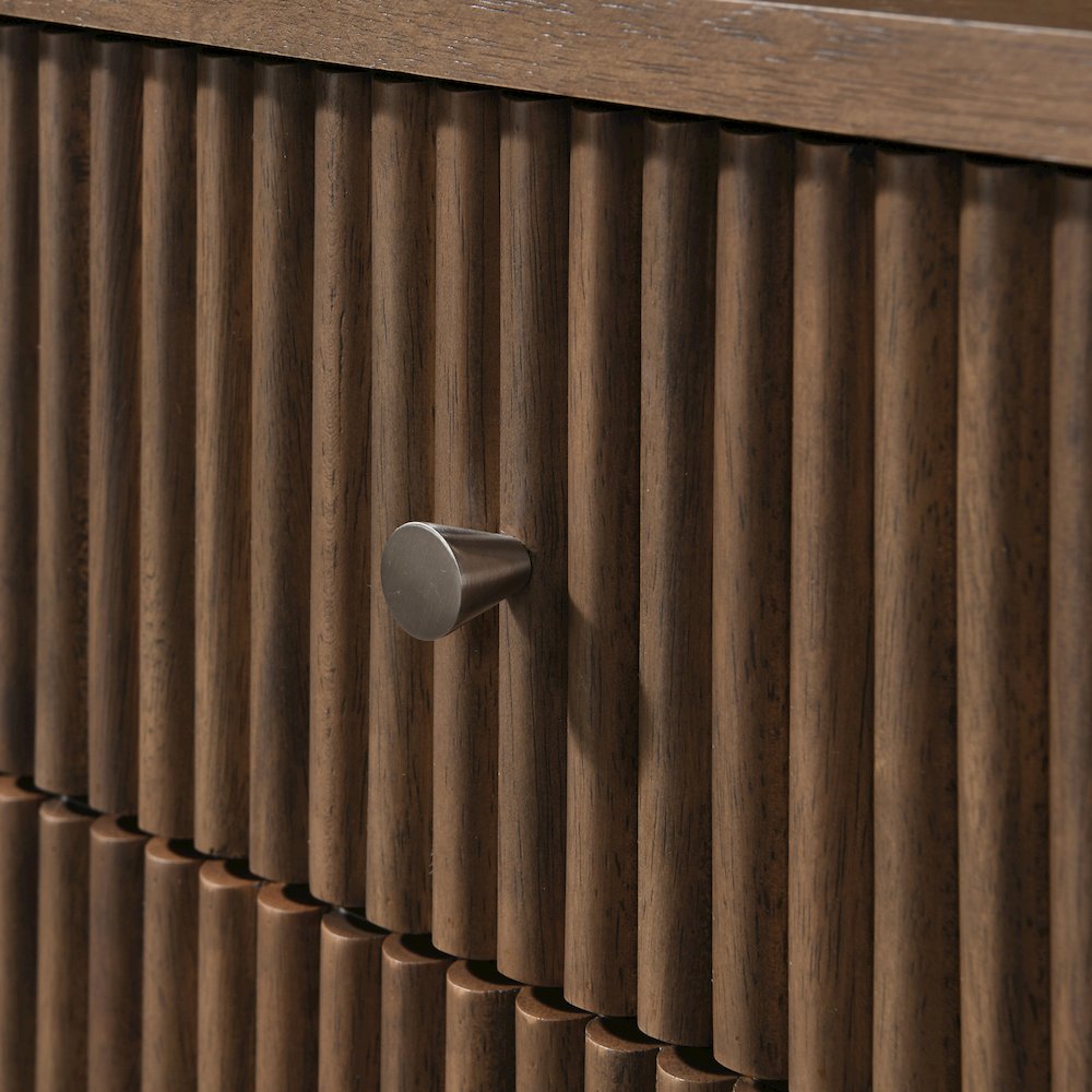 Kivo Walnut Solid Wood Nightstand. Picture 6